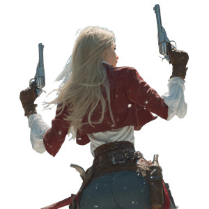 Fantasy Gun Girl Vinyl Car Decal Sticker – Waterproof & UV-Resistant 3.4133333333333336"