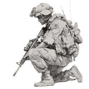 Kneeling Soldier Vinyl Car Decal Sticker – Waterproof & UV-Resistant 3.4133333333333336" Kneeling Soldier Vinyl Car Decal Sticker – Waterproof & UV-Resistant 3.4133333333333336"