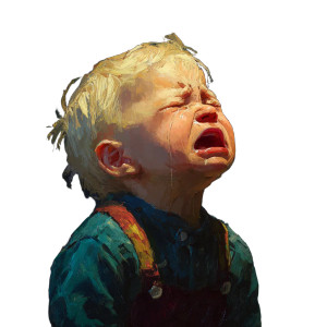 Crying Baby V2 Vinyl Car Decal Sticker – Waterproof & UV-Resistant 3.4133333333333336"
