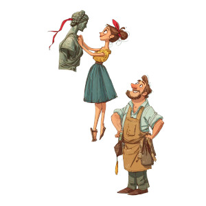 Decorating Statue Vinyl Car Decal Sticker – Waterproof & UV-Resistant 3.4133333333333336"