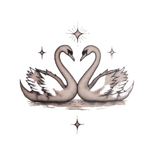 Elegant Swans Heart Vinyl Car Decal Sticker – Waterproof & UV-Resistant 3.4133333333333336"