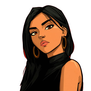 Cartoon Latina Portrait Vinyl Car Decal Sticker – Waterproof & UV-Resistant 6.826666666666667" Cartoon Latina Portrait Vinyl Car Decal Sticker – Waterproof & UV-Resistant 6.826666666666667"