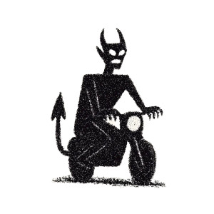 Demon Rider Logo Vinyl Car Decal Sticker – Waterproof & UV-Resistant 3.4133333333333336"