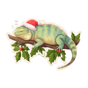 Christmas Iguana Vinyl Car Decal Sticker – Waterproof & UV-Resistant 3.4133333333333336" Christmas Iguana Vinyl Car Decal Sticker – Waterproof & UV-Resistant 3.4133333333333336"