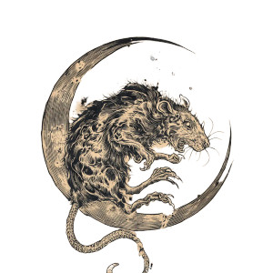 Moon Entangled Rat Vinyl Car Decal Sticker – Waterproof & UV-Resistant 6.826666666666667" Moon Entangled Rat Vinyl Car Decal Sticker – Waterproof & UV-Resistant 6.826666666666667"