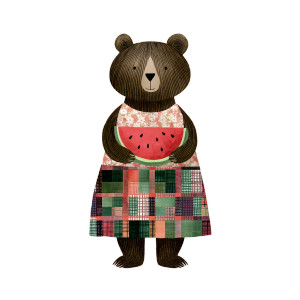 Bear In Skirt Vinyl Car Decal Sticker – Waterproof & UV-Resistant 3.4133333333333336"