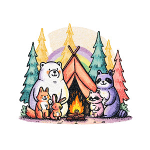 Pride Forest Campout Vinyl Car Decal Sticker – Waterproof & UV-Resistant 6.826666666666667"