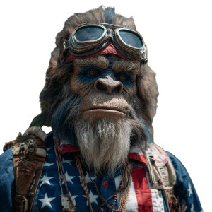 Patriotic Bigfoot V2 Vinyl Car Decal Sticker – Waterproof & UV-Resistant 3.4133333333333336"