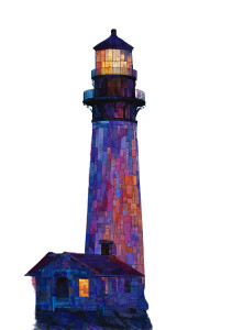 Colorful Lighthouse Sunset Vinyl Car Decal Sticker – Waterproof & UV-Resistant 4.32"