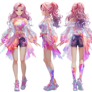 Futuristic Vtuber Artist Vinyl Car Decal Sticker – Waterproof & UV-Resistant 6.826666666666667"