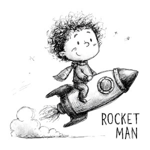 Rocket Man V2 Vinyl Car Decal Sticker – Waterproof & UV-Resistant 6.826666666666667"