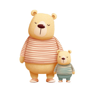 Bear Duo Vinyl Car Decal Sticker – Waterproof & UV-Resistant 3.4133333333333336"