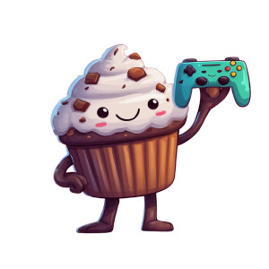 Cartoon Muffin Gaming Vinyl Car Decal Sticker – Waterproof & UV-Resistant 3.4133333333333336"