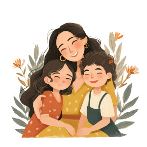 Family Illustration V3 Vinyl Car Decal Sticker – Waterproof & UV-Resistant 3.4133333333333336"