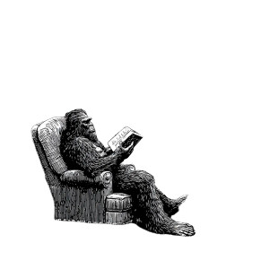 Sasquatch Reading Vinyl Car Decal Sticker – Waterproof & UV-Resistant 6.826666666666667"