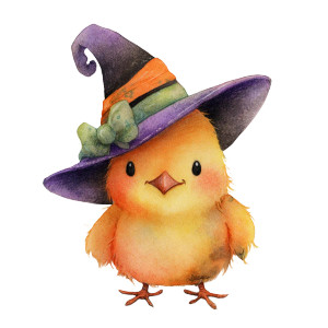 Witch Hat Chick Vinyl Car Decal Sticker – Waterproof & UV-Resistant 6.826666666666667"