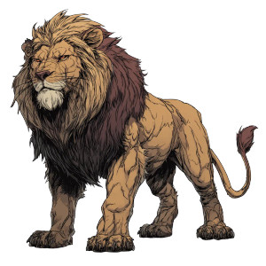 Anthropomorphic Lion Character Vinyl Car Decal Sticker – Waterproof & UV-Resistant 6.826666666666667"