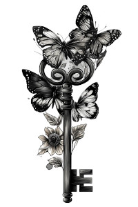 Butterfly Key Vinyl Car Decal Sticker – Waterproof & UV-Resistant 4.4