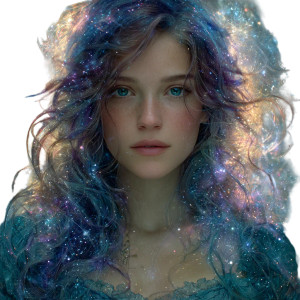 Cosmic Ethereal Woman V3 Vinyl Car Decal Sticker – Waterproof & UV-Resistant 6.826666666666667"