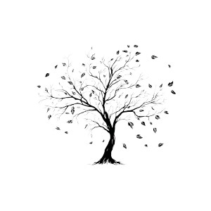 Falling Leaves Tree Vinyl Car Decal Sticker – Waterproof & UV-Resistant 3.4133333333333336"