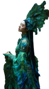 Peacock Feather Dancer Vinyl Car Decal Sticker – Waterproof & UV-Resistant 4.8533333333333335"