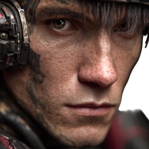 Cyberpunk Male Portrait V3 Vinyl Car Decal Sticker – Waterproof & UV-Resistant 3.4133333333333336"