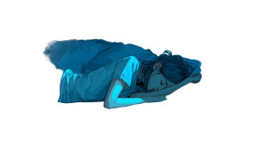Sleeping In Blue Vinyl Car Decal Sticker – Waterproof & UV-Resistant 2.773333333333333