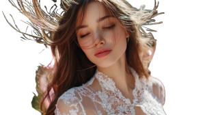 Floating Floral Muse V3 Vinyl Car Decal Sticker – Waterproof & UV-Resistant 2.72"