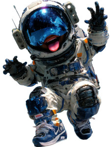 Joyful Child Astronaut Vinyl Car Decal Sticker – Waterproof & UV-Resistant 8.213333333333333"