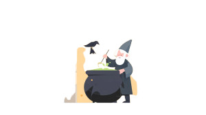 Old Wizard Stirring Potion Vinyl Car Decal Sticker – Waterproof & UV-Resistant 5.4