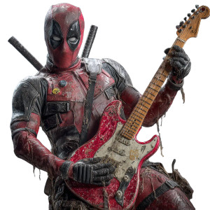 Deadpool Plays Guitar Vinyl Car Decal Sticker – Waterproof & UV-Resistant 6.826666666666667"
