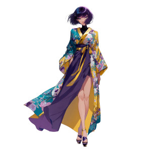 Elegant Anime Woman V22 Vinyl Car Decal Sticker – Waterproof & UV-Resistant 3.4133333333333336"