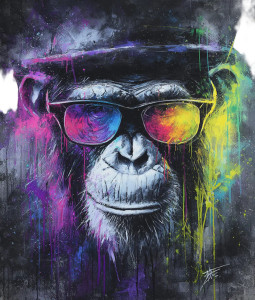 Ape In Glasses Vinyl Car Decal Sticker – Waterproof & UV-Resistant 3.946666666666666