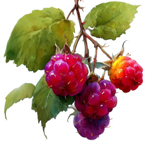 Blackberry Branches Vinyl Car Decal Sticker – Waterproof & UV-Resistant 3.4133333333333336"