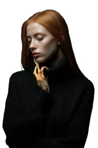 Surreal Red-Haired Portrait Vinyl Car Decal Sticker – Waterproof & UV-Resistant 4.4
