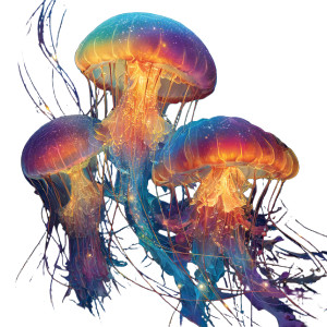 Rainbow Jellyfish Vinyl Car Decal Sticker – Waterproof & UV-Resistant 3.4133333333333336"