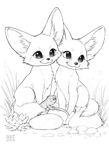 Expressive Fennec Foxes Vinyl Car Decal Sticker – Waterproof & UV-Resistant 8.213333333333333"