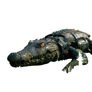 Mechanical Jungle Crocodile Vinyl Car Decal Sticker – Waterproof & UV-Resistant 6.826666666666667"