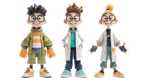 Smiling Young Scientists V2 Vinyl Car Decal Sticker – Waterproof & UV-Resistant 5.4