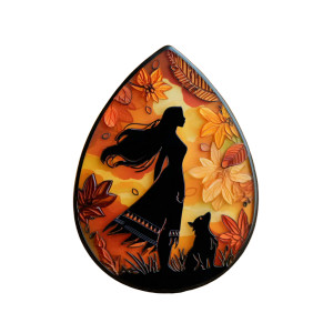 Pocahontas Brooch Vinyl Car Decal Sticker – Waterproof & UV-Resistant 3.4133333333333336"
