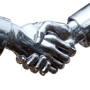 Silver Handshake Vinyl Car Decal Sticker – Waterproof & UV-Resistant 3.4133333333333336"