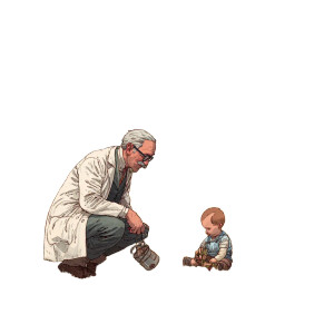 Pediatrician And Baby Vinyl Car Decal Sticker – Waterproof & UV-Resistant 3.4133333333333336"