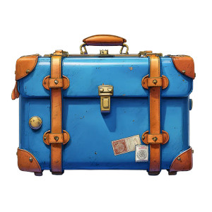 Blue Explorer Suitcase Vinyl Car Decal Sticker – Waterproof & UV-Resistant 6.826666666666667"