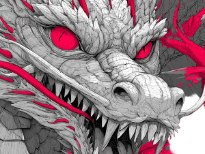 Japanese Dragon Vector V2 Vinyl Car Decal Sticker – Waterproof & UV-Resistant 3.0933333333333333"