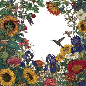 Wildflowers And Hummingbirds V6 Vinyl Car Decal Sticker – Waterproof & UV-Resistant 3.4133333333333336"