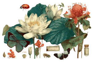 Exotic Botanical Illustration Vinyl Car Decal Sticker – Waterproof & UV-Resistant 3.0933333333333333"