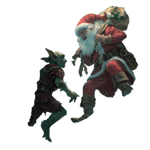 Goblin Vs Santa Vinyl Car Decal Sticker – Waterproof & UV-Resistant 3.4133333333333336"
