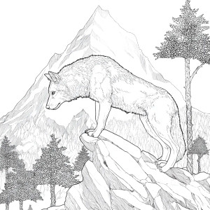 Wolf Climbing Mountain Vinyl Car Decal Sticker – Waterproof & UV-Resistant 3.4133333333333336"