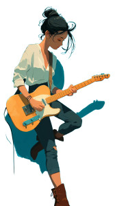 Cool Guitarist Art Vinyl Car Decal Sticker – Waterproof & UV-Resistant 4.8533333333333335"