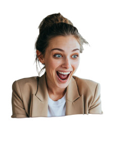 Happy Businesswoman Cheering V2 Vinyl Car Decal Sticker – Waterproof & UV-Resistant 4.0"